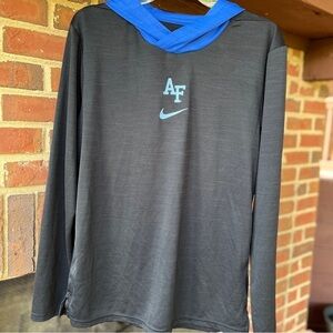 Nike Air Force Lightweight Hooded Jacket Black Blue NWOT